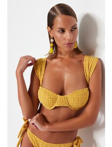 Trendyol Bikini Top - Κίτρινο - Απλό