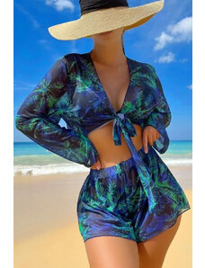 Kookoo Ημιδιάφανο tropical beachwear σετάκι