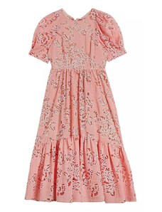 TED BAKER Φορεμα Esthher Puff Sleeve Tiered Midi Dress 269186 coral