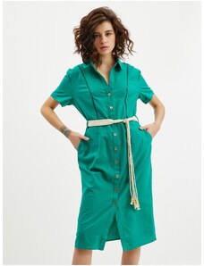 Orsay πράσινο λινό φόρεμα - Κυρίες