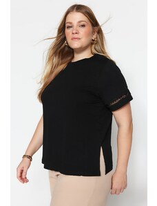 Trendyol Curve Plus Size T-Shirt - Μαύρο - Κανονική εφαρμογή
