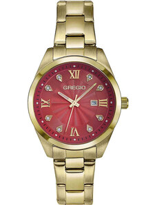 GREGIO Malery Crystals - GR390022, Gold case with Stainless Steel Bracelet