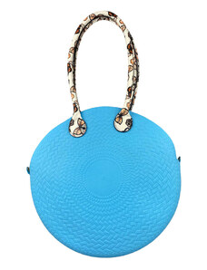 BagtoBag Τσάντα ώμου από καουτσούκ με διακοσμητικό φουλάρι-LS11629 - ΜΠΛΕ