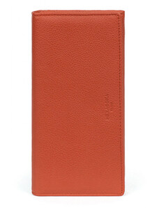 HEXAGONA Γυναικείο πορτοφόλι μεγάλο με κούμπωμα σε πορτοκαλί δέρμα ERK205PK - 25442-31
