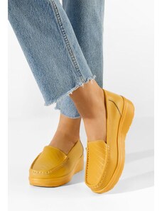 Zapatos Μοκασίνια γυναικεια δερματινα Κιντρινο Ciela