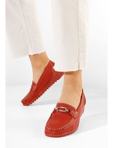 Zapatos Μοκασίνια γυναικεια δερματινα Fahima κοκκινο