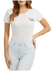 Guess Marine Embroidery Logo T-Shirt-Creme