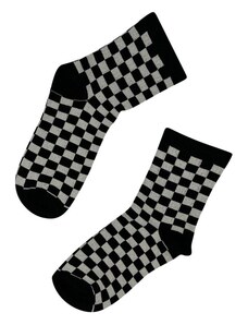 V-STORE Κάλτσες με σκακιέρα σε χρώμα μαύρο 0031-06