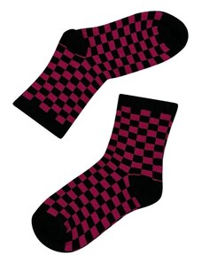 V-STORE Κάλτσες με σκακιέρα σε χρώμα φούξια 0031-04