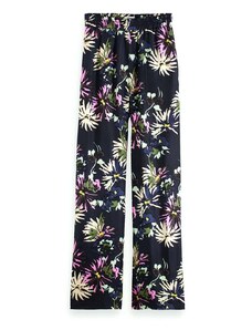 MAISON SCOTCH Παντελονι Gia - Mid Rise Wide Leg Printed Silky Trousers 171927 SC5638 aster black
