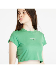 Tommy Hilfiger Γυναικεία μπλουζάκια Tommy Jeans Essential Logo Cropped T-Shirt Green