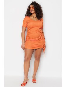 Trendyol Curve Plus Size Φόρεμα - Πορτοκαλί - Γοργόνα