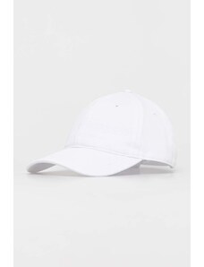 Βαμβακερό καπέλο του μπέιζμπολ Lacoste χρώμα άσπρο RK0440