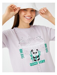 Koton T-Shirt - Μωβ - Κανονική εφαρμογή