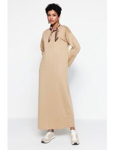 Trendyol Mink Knitted Hijab Dress