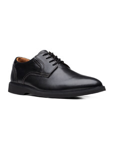 Clarks Malwood Lace Black Leather Ανδρικά Ανατομικά Δερμάτινα Oxfords Μαύρα (26168162)