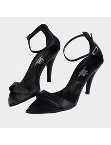 C&C Fashionstreet Χειροποίητo δερμάτινo Πέδιλο 2023 " Fire " Black heel 8,5cm