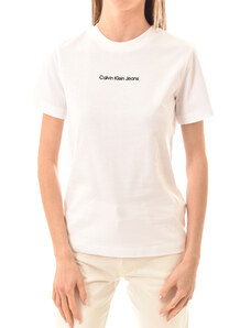 Calvin Klein Logo Embroidery T-Shirt-Bright White