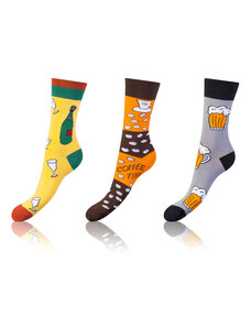 Bellinda Μπελλίντα CRAZY SOCKS 3x - Αστείες τρελές κάλτσες 3 ζευγάρια - πορτοκαλί - κίτρινο - γκρι