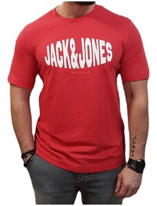 Jack&Jones - 12232652 - Jor Marque TEE SS Crew Neck FST - Rococco Red - T-shirt