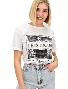 Potre Γυναικείο T-shirt με στρας LESS DRAMA