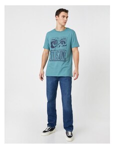 Koton T-Shirt - Μπλε - Κανονική εφαρμογή