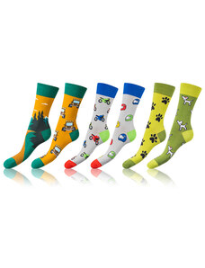 Bellinda Μπελλίντα CRAZY SOCKS 3x - Αστείες τρελές κάλτσες 3 ζευγάρια - ανοιχτό πράσινο - σκούρο πράσινο - μπλε