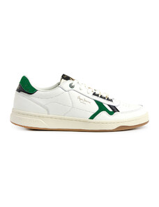Pepe Jeans Kore Vintage Ivy Ανδρικά Δερμάτινα Sneakers Λευκό/Πράσινο (PMS30901 673)