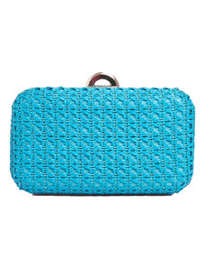 Bag to bag Τσάντα φάκελος clutch ψάθινο-21885 - Γαλάζιο Γαλάζιο