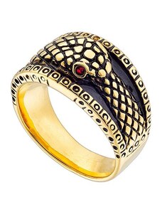 AMOR AMOR Δαχτυλίδι Από Ατσάλι Επιχρυσωμένο Με Φίδι AS30890