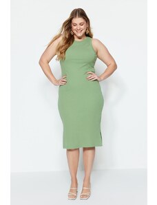 Trendyol Curve Plus Size Φόρεμα - Χακί - Shift