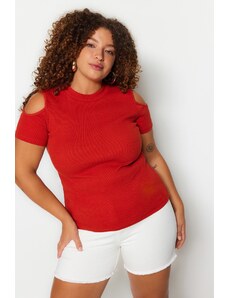 Trendyol Curve Plus Size Μπλούζα - Πορτοκαλί - Slim fit