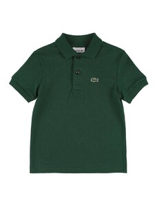 Lacoste παιδική μπλούζα πόλο μονόχρωμη με πικέ ύφανση και λογότυπο Regular Fit ΠΡΑΣΙΝΟ PJ2909-132