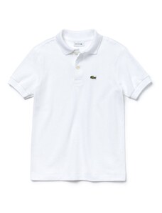 Lacoste παιδική μπλούζα πόλο μονόχρωμη με πικέ ύφανση και λογότυπο Regular Fit Λευκό PJ2909-001