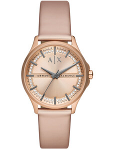 ARMANI EXCHANGE Lady Hampton - AX5272, Rose Gold case with Gold Leather Strap