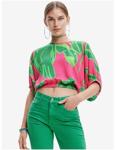 Desigual Garret Πράσινο-Ροζ Γυναικεία Μπλούζα - Γυναικεία