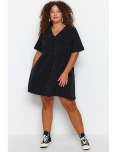 Trendyol Curve Plus Size Φόρεμα - Μαύρο - Σκέιτερ