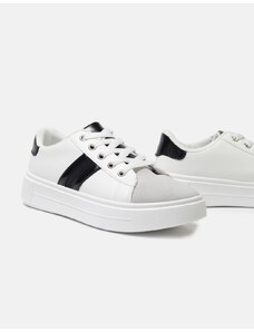 INSHOES Basic sneakers με διπλή ελαστική σόλα Λευκό/Μαύρο