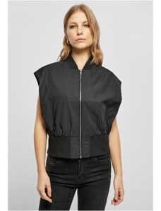 UC Ladies Women's Recycled Short Bomber Vest Black