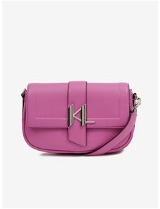 Σκούρα ροζ γυναικεία δερμάτινη τσάντα χιαστί KARL LAGERFELD Shootin - Γυναικεία