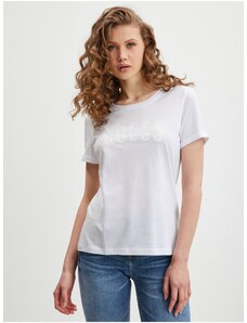 Λευκό Γυναικείο T-Shirt Guess Agata - Γυναικεία