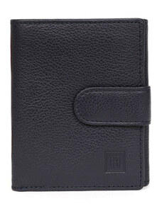 HEXAGONA Γυναικείο πορτοφόλι μικρό με κούμπωμα σε μπλέ σκούρο δέρμα FGD246DD - 227167-03