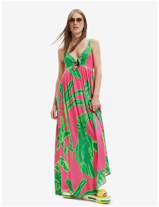 Πράσινο-ροζ Desigual Damila φόρεμα - Κυρίες