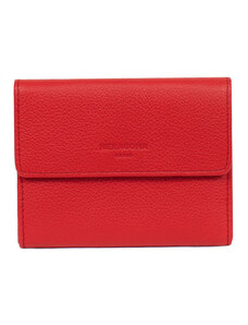HEXAGONA Γυναικείο πορτοφόλι μεσαίο με κούμπωμα σε κόκκινο ανοιχτό δέρμα BVJ229NJ - 227143-62