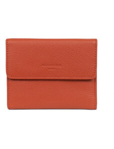 HEXAGONA Γυναικείο πορτοφόλι μεσαίο με κούμπωμα σε πορτοκαλί δέρμα BVI228NI - 227143-31