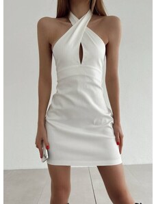 FREE WEAR Φόρεμα Με Δέσιμο Στο Λαιμό - Άσπρο - 005004