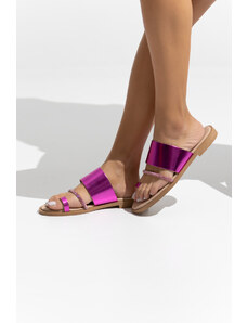 LOVEFASHIONPOINT Sandals Soft Γυναικεία Φούξια Δερμάτινα