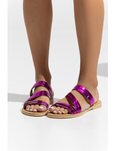 LOVEFASHIONPOINT Sandals Flat Γυναικεία Φούξια Καθρέφτης