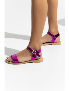 LOVEFASHIONPOINT Sandals Flat Γυναικεία Φούξια Καθρέφτης