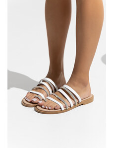 LOVEFASHIONPOINT Sandals Soft Γυναικεία Λευκά Δερμάτινα